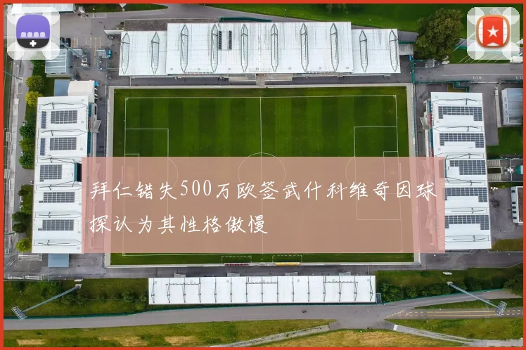 拜仁错失500万欧签武什科维奇因球探认为其性格傲慢